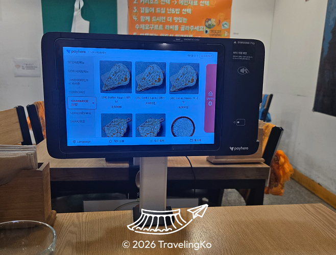 Ordering Kiosk at Namaste