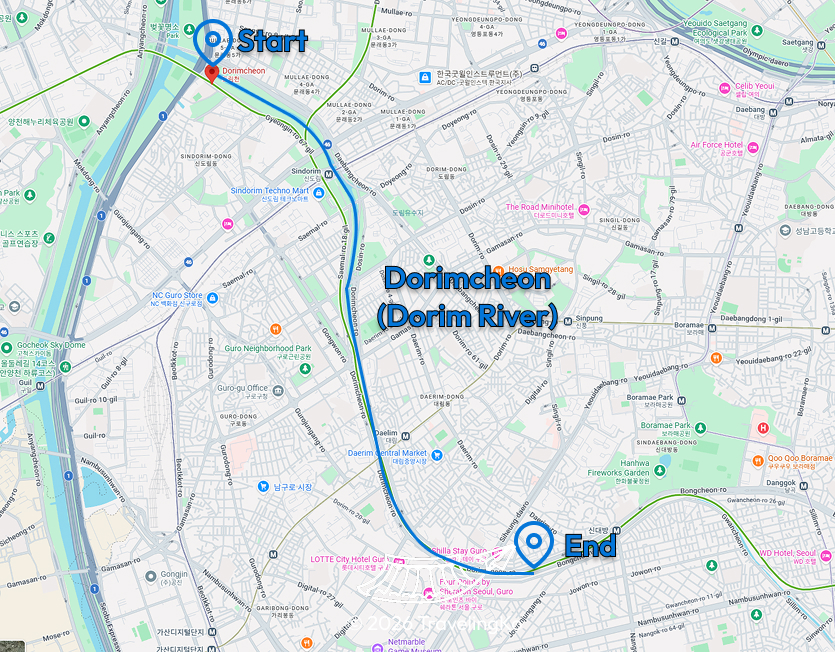 Map of Dorim to Han River